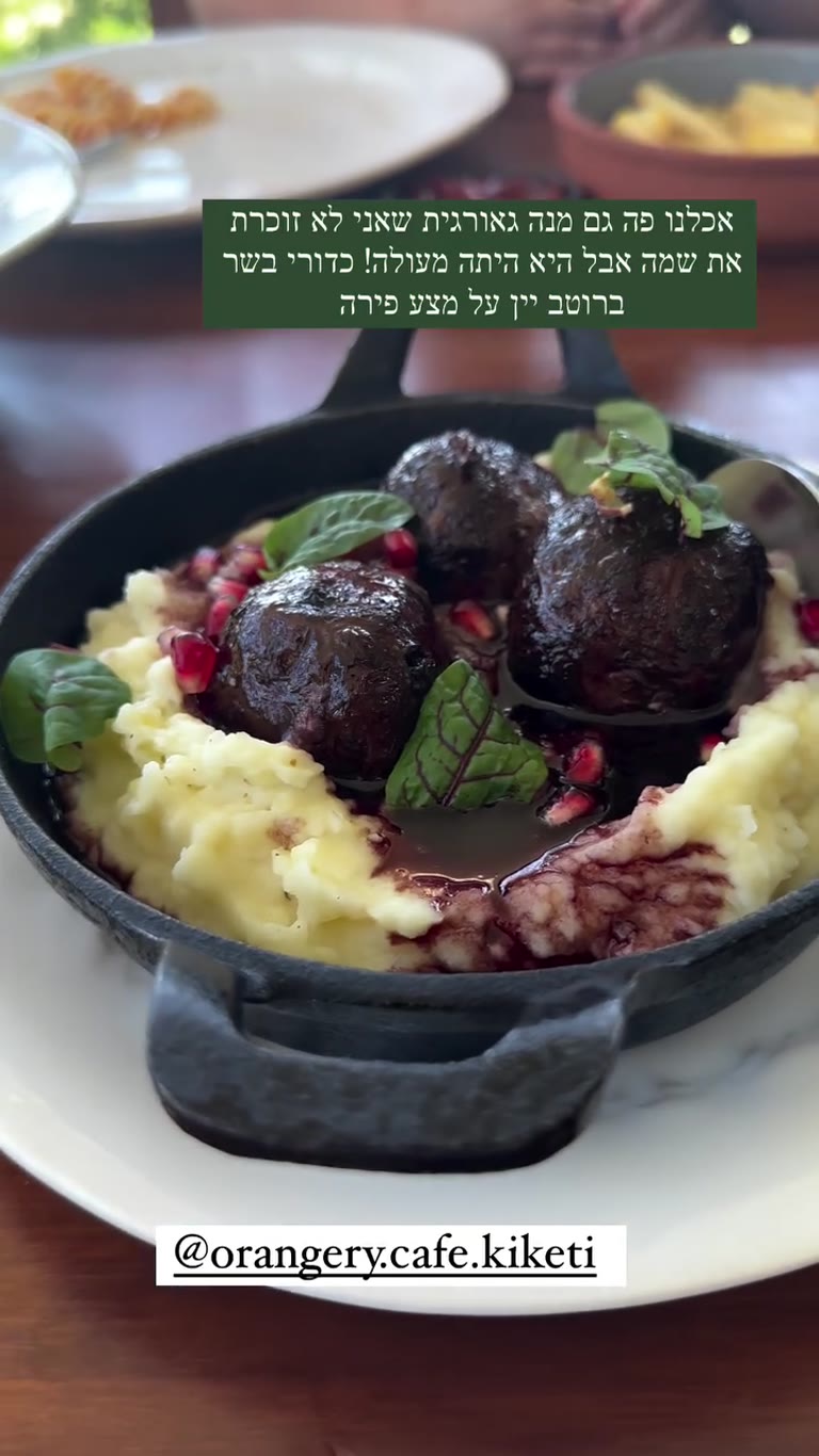כדורי בשר ברוטב יין ב-Orangery Cafe Kiketi