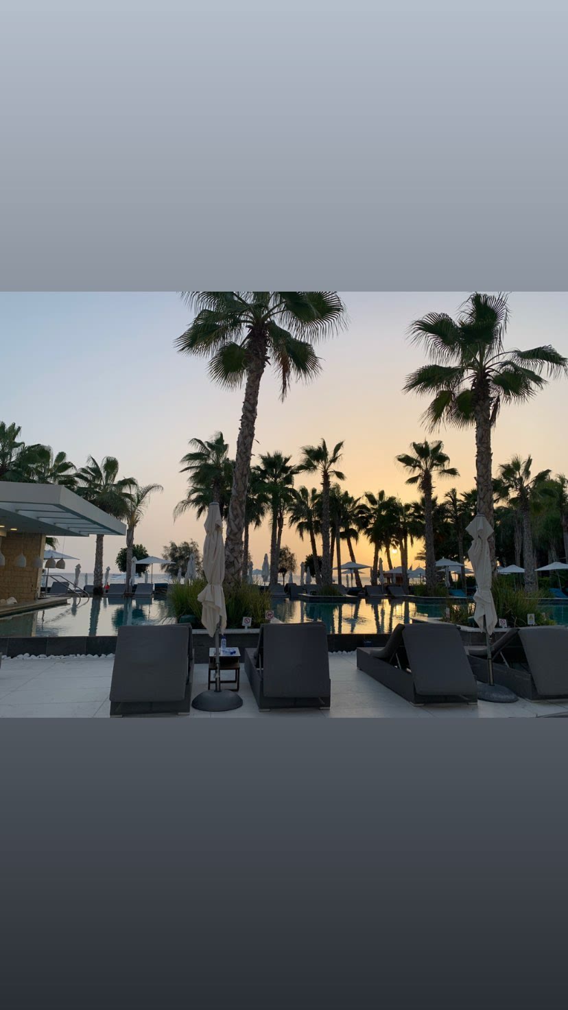 Sunset by the pool in Paphos