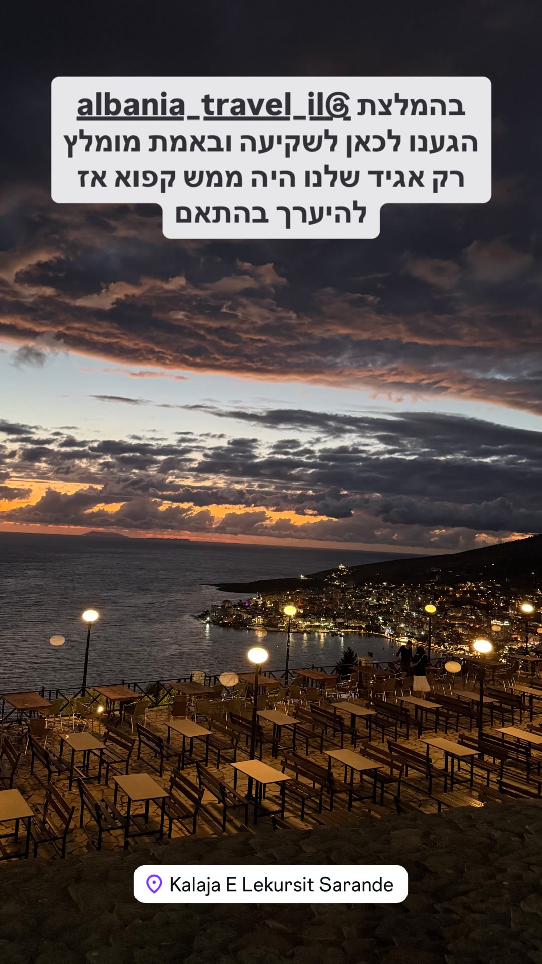 Sunset at Lekursi Castle above Sarandë
