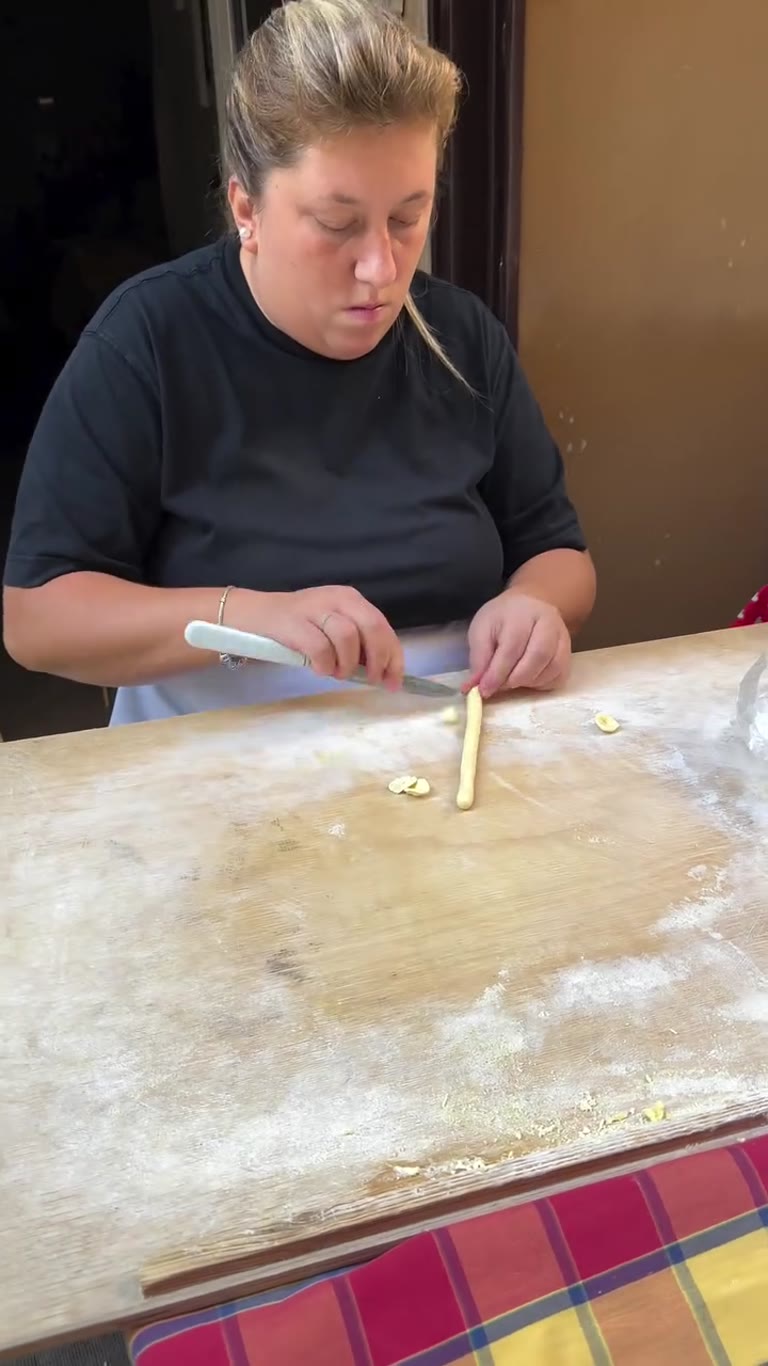 Handmade orecchiette by a nonna in Puglia