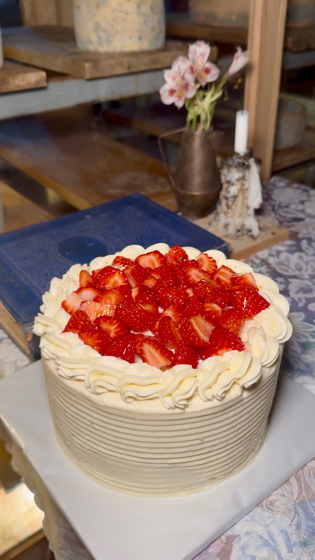 Strawberry cream cake in Georgia