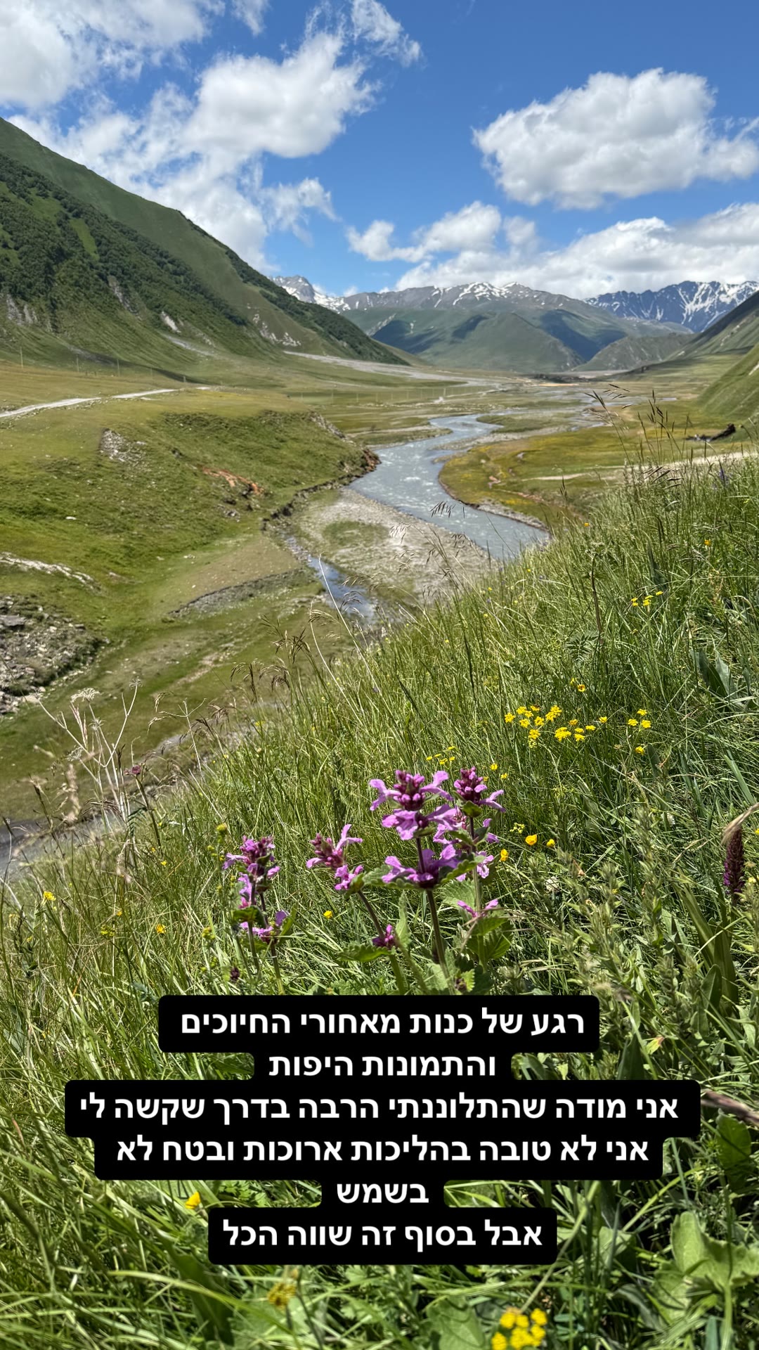 Hiking a green valley in Georgia's mountains
