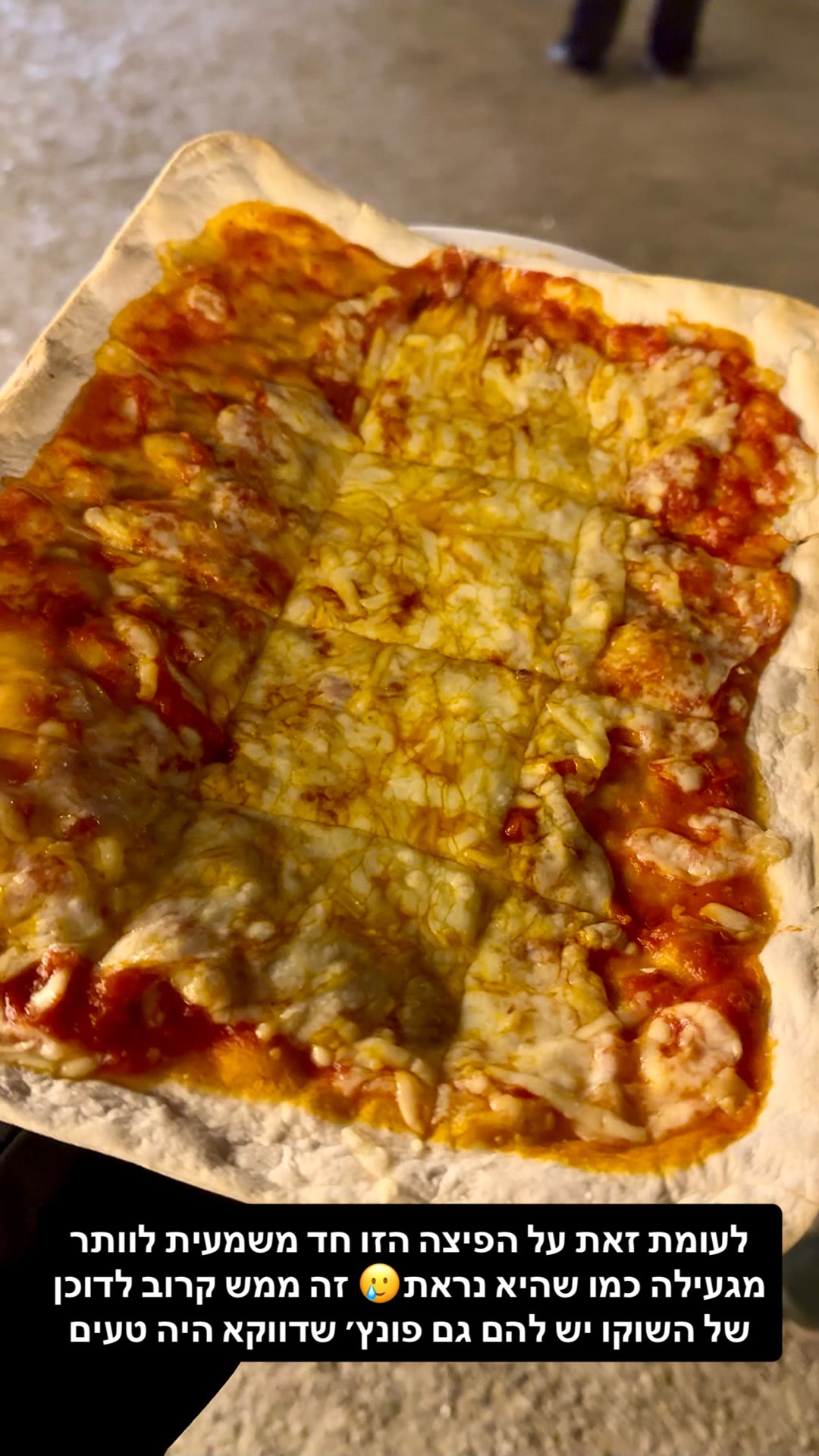 Disappointing pizza at a Vienna Christmas market