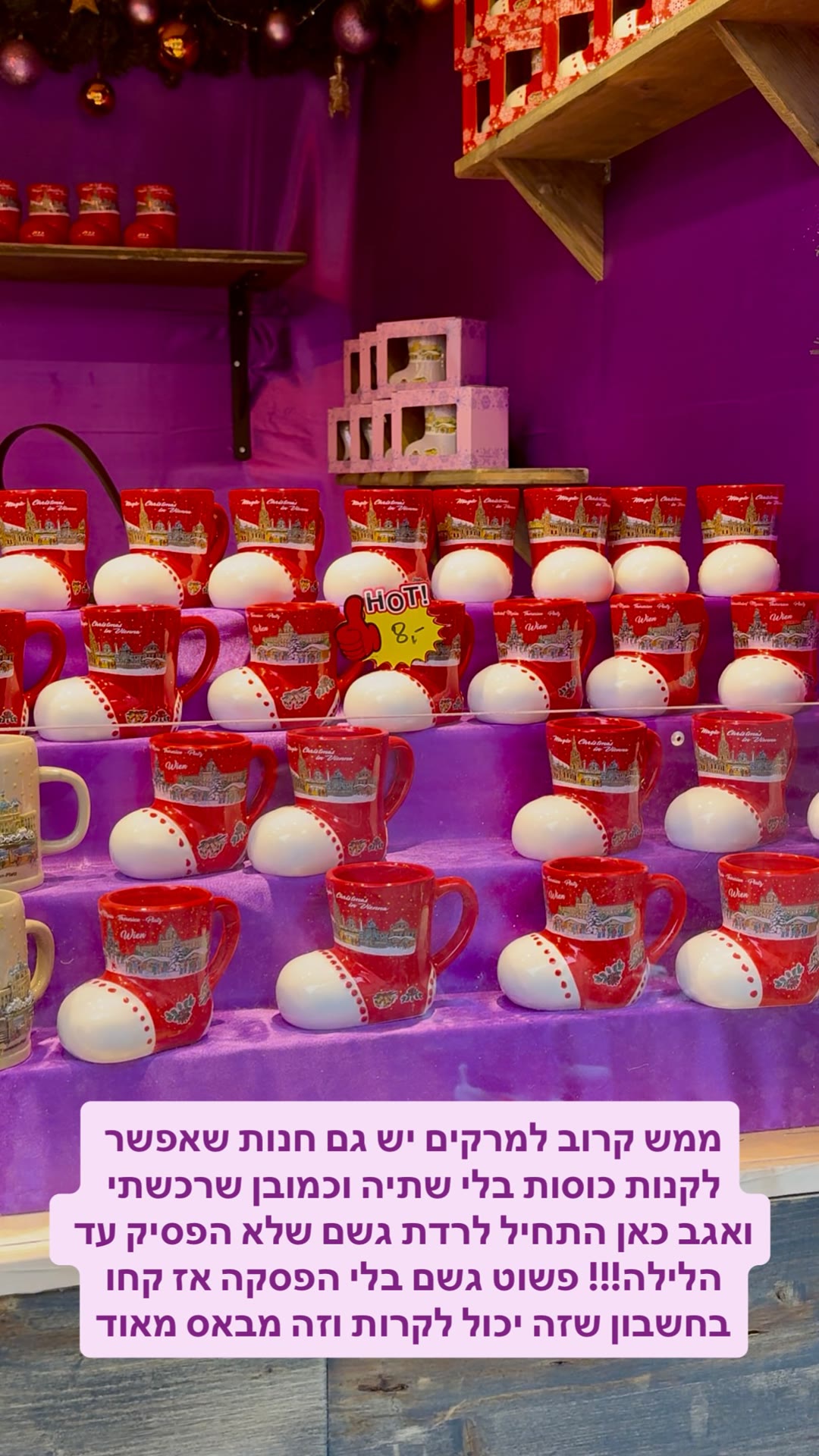 כוסות מזכרת בשוקי הכריסמס בווינה