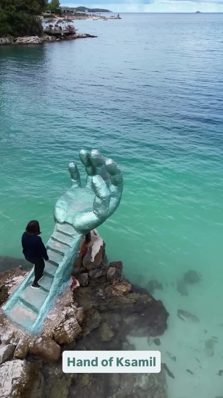 Hand of Ksamil sculpture, Albania