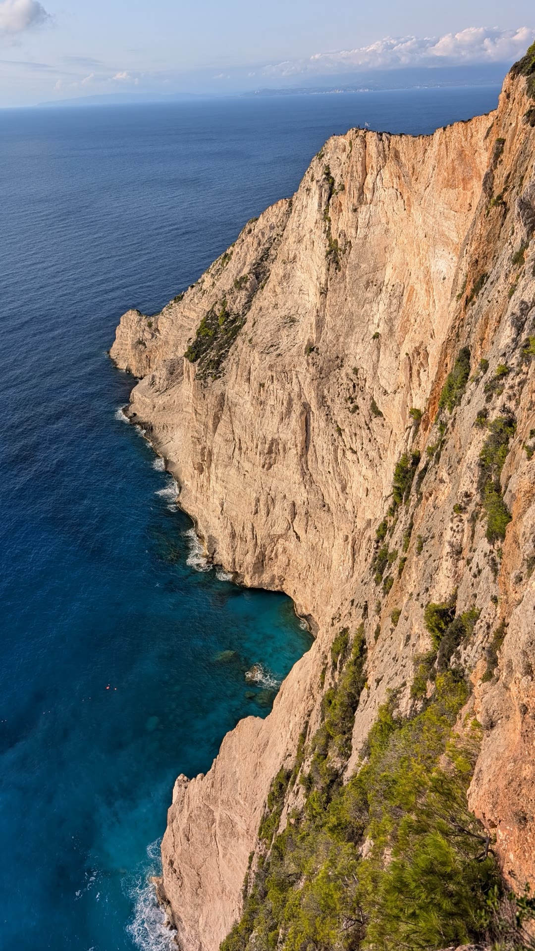 Zakynthos cliffs above turquoise sea