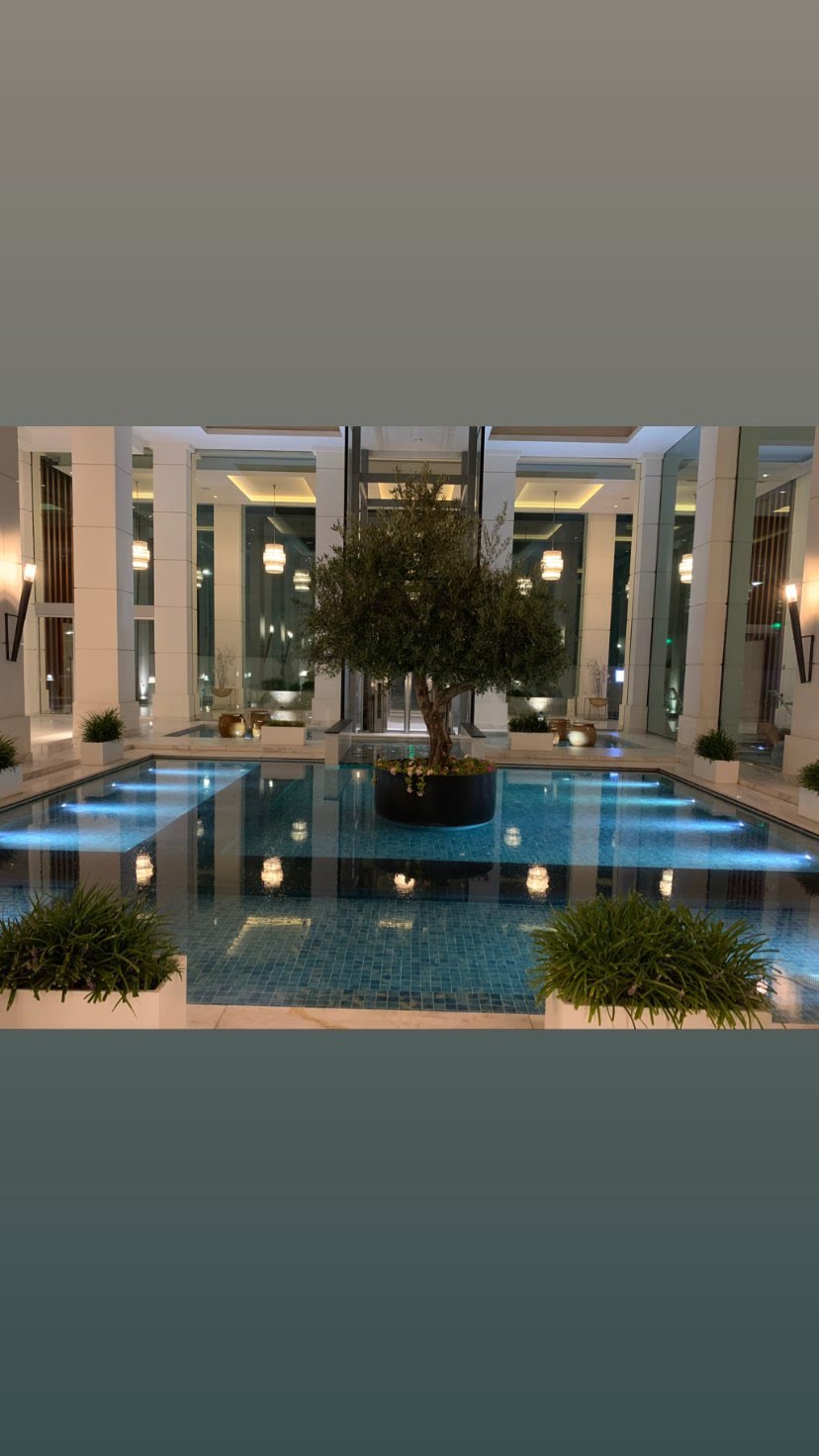 Luxury hotel pool courtyard in Paphos