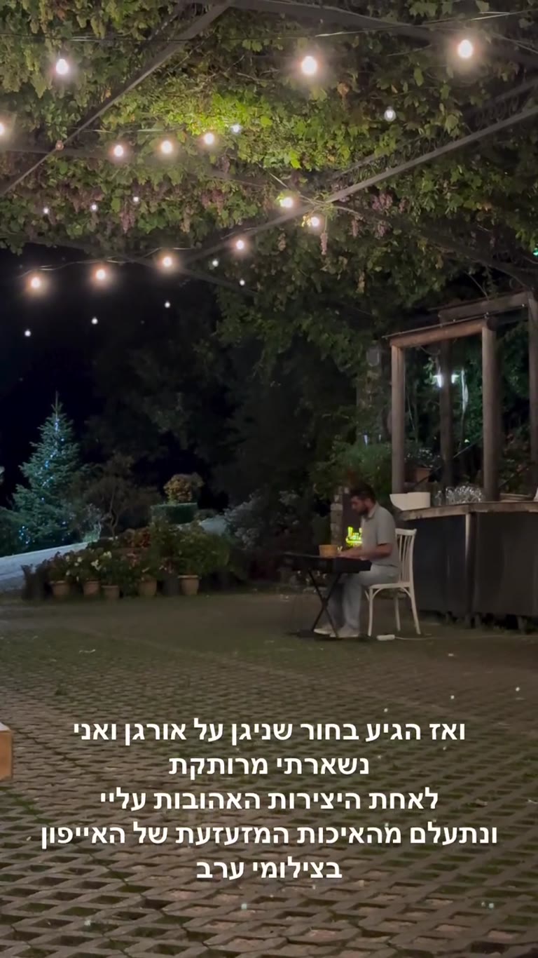 Live organ under the vines at a garden restaurant in Albania