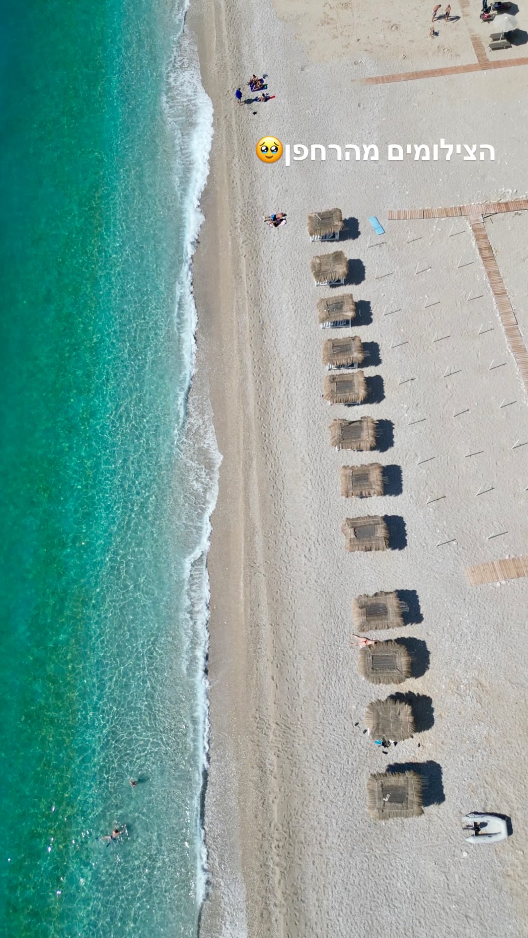 Drone shot of an Albanian Riviera beach