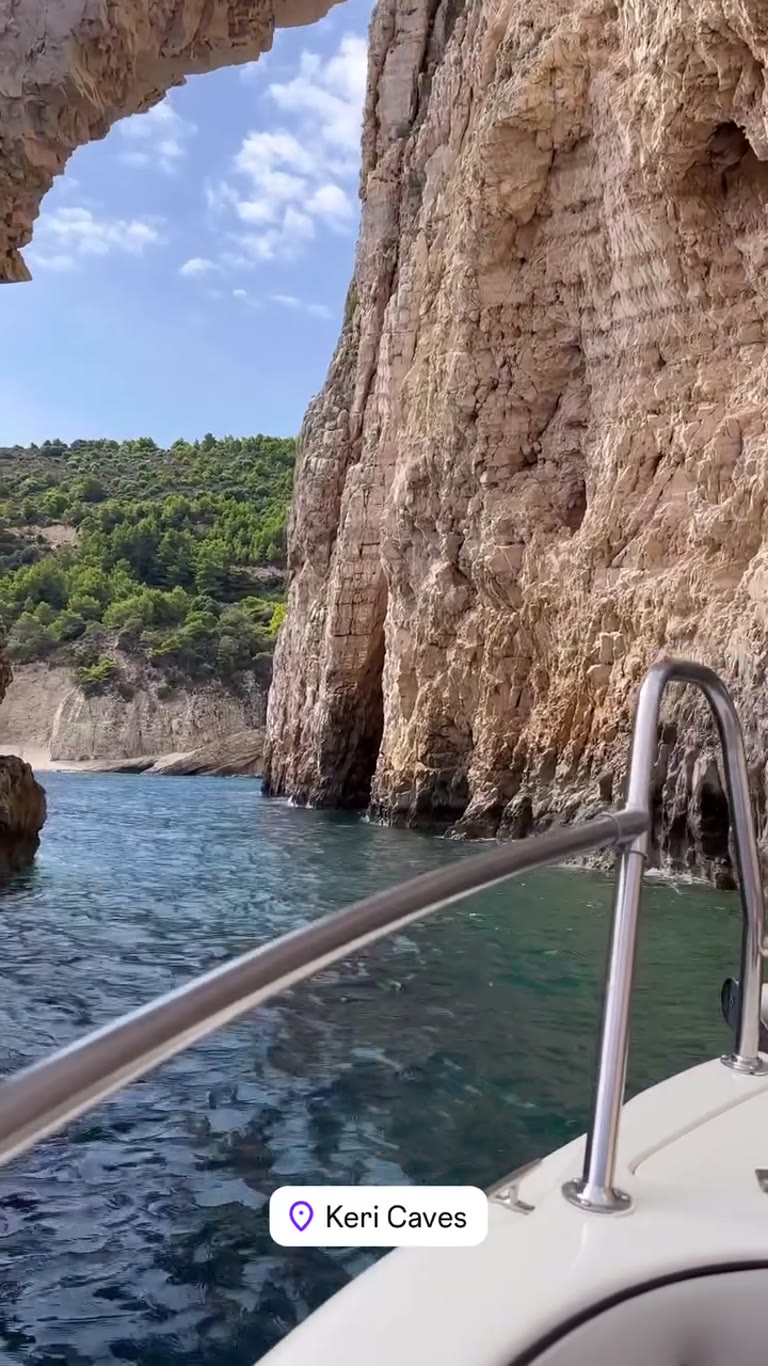 Boating through Keri Caves, Zakynthos