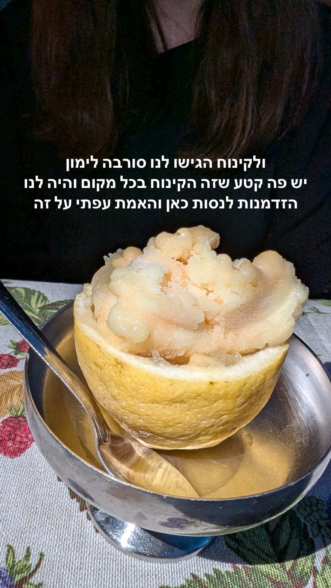 Lemon sorbet dessert in South Italy
