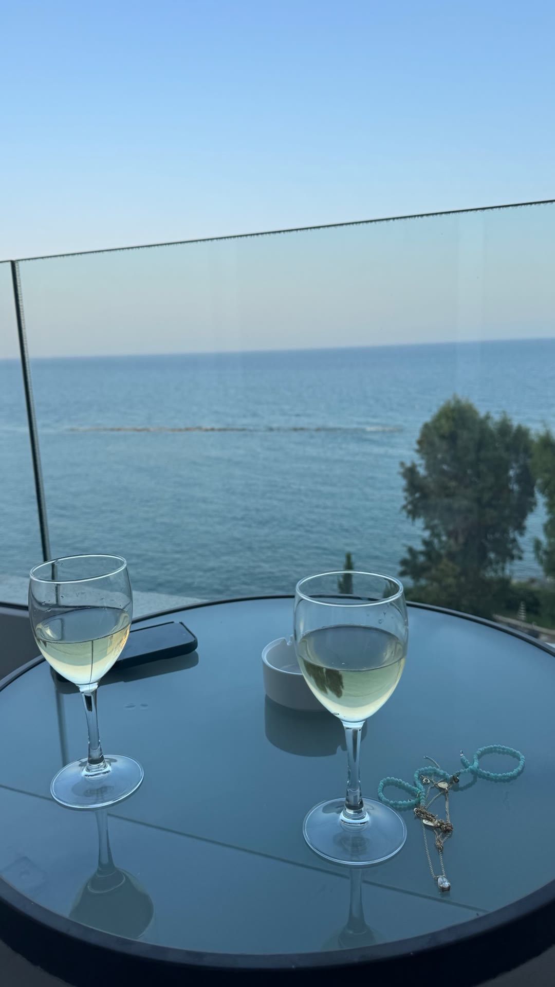 Sea-view balcony wine in Limassol