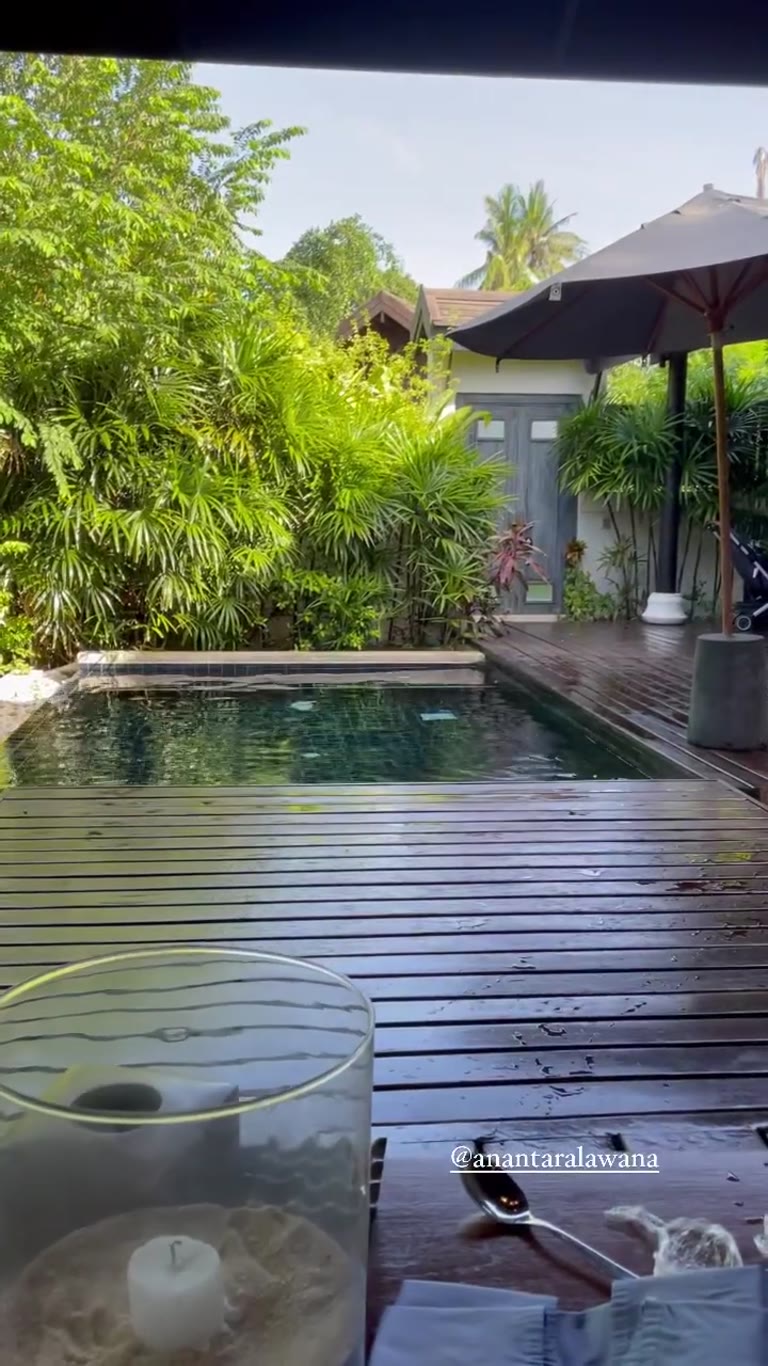 Pool villa breakfast at Anantara Lawana, Koh Samui