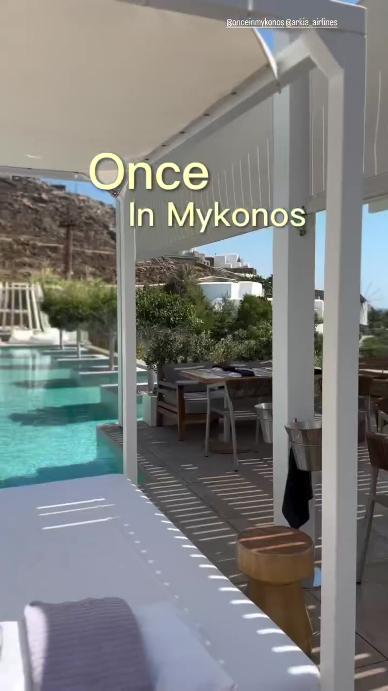 Once In Mykonos: poolside lunch with sea views