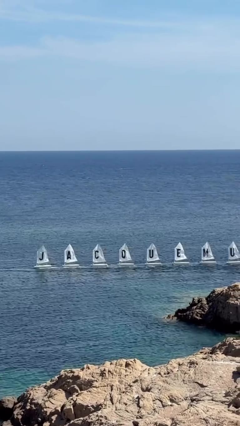מפרשיות Jacquemus מאייתות את השם בים