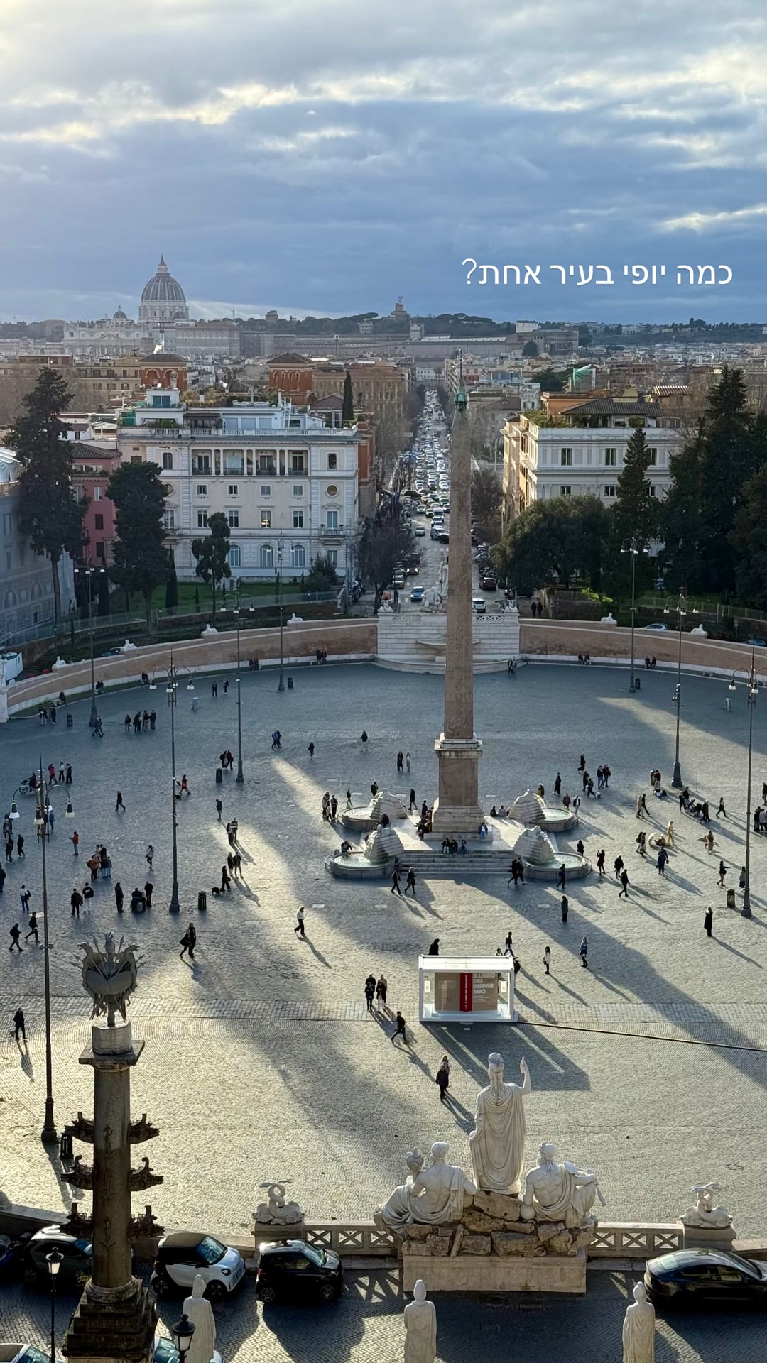 תצפית על Piazza del Popolo ברומא
