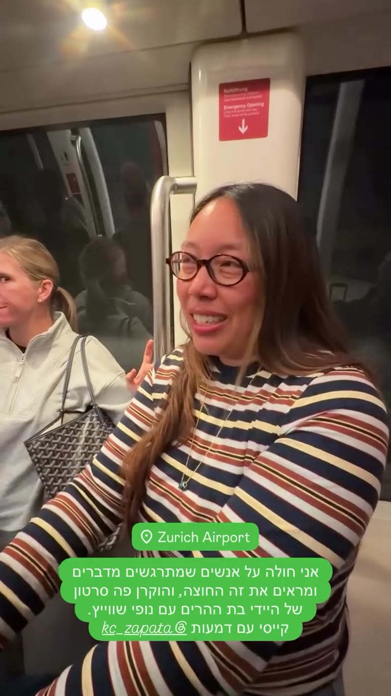הרכבת התחתית בנמל התעופה של ציריך עם היידי ופרות