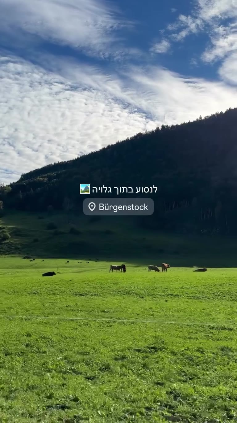 נסיעה בתוך גלויה בדרך ל-Bürgenstock