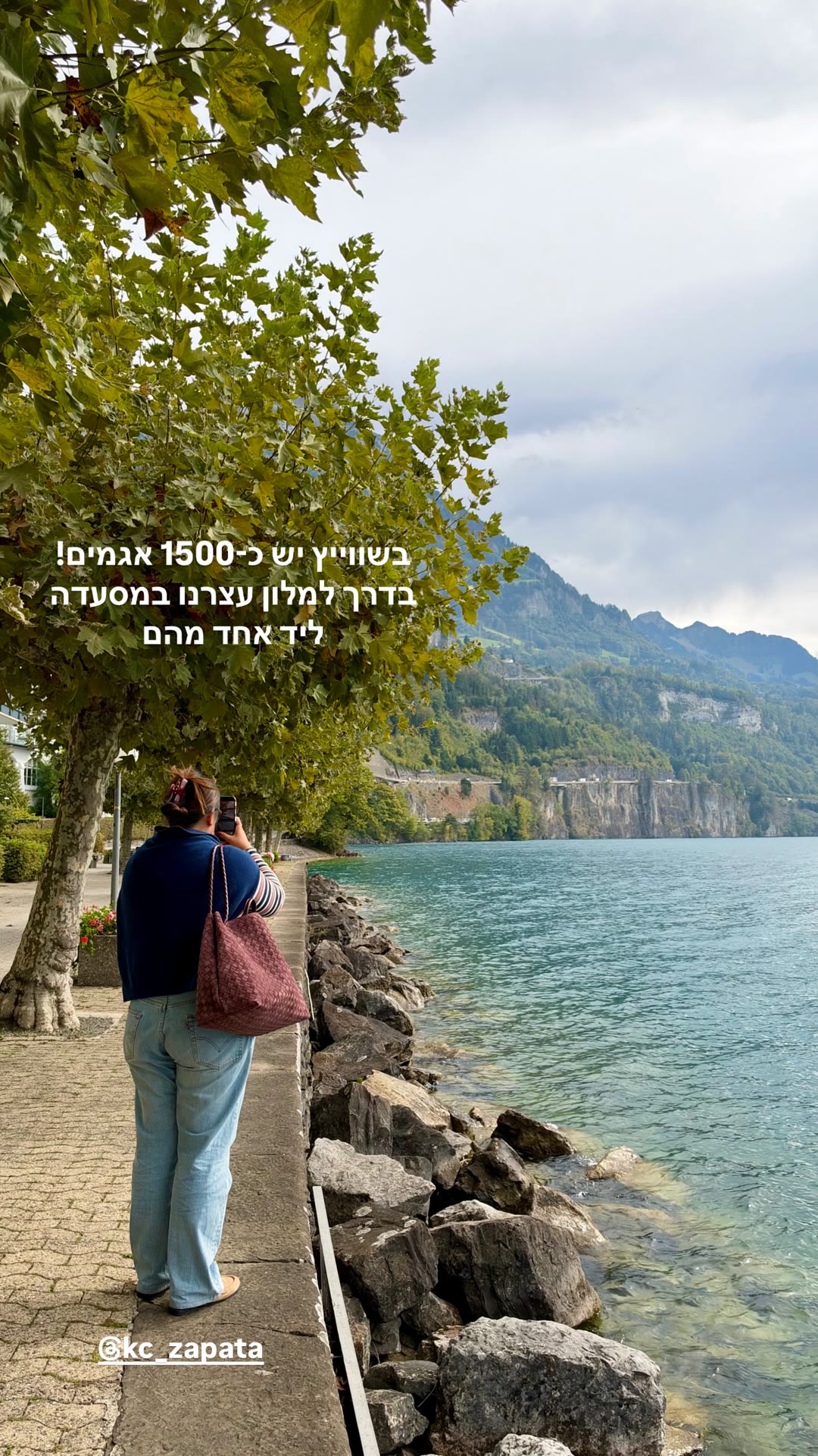 עצירה במסעדה ליד אגם בשווייץ