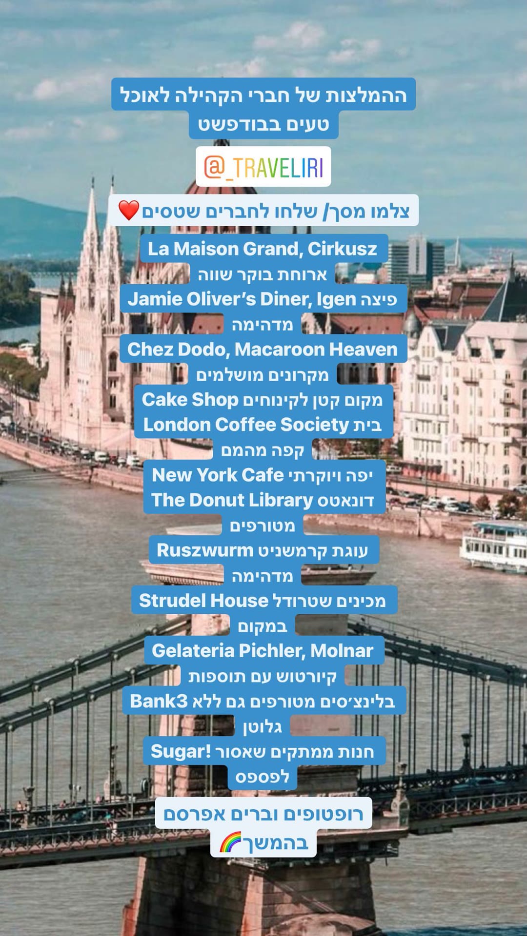 המלצות אוכל מתוקים וקפה בבודפשט