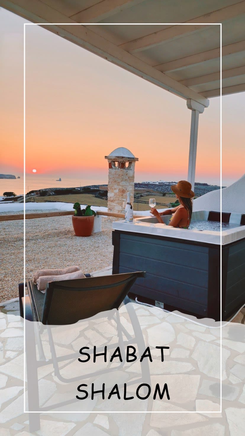 Sunset jacuzzi at Anthemion Villas, Paros