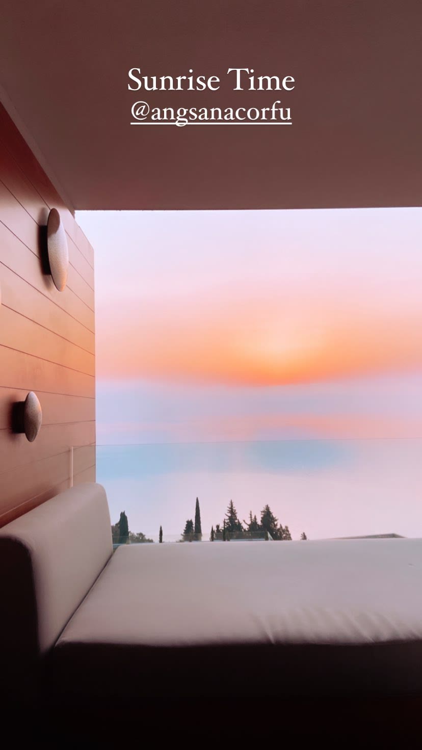 Sunrise from the balcony at Angsana Corfu