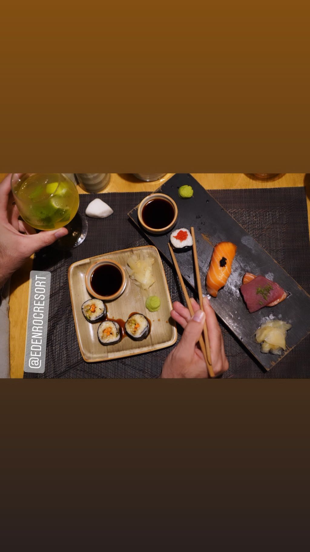 Sushi dinner at Eden Roc Resort, Rhodes
