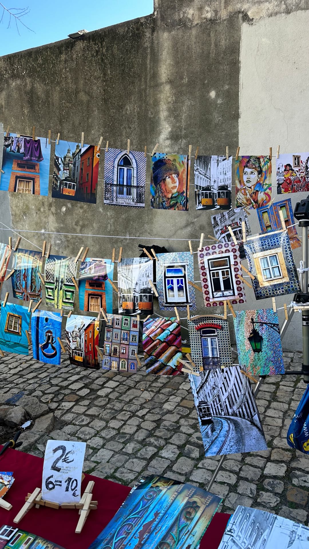 Street photo prints stall in Lisbon