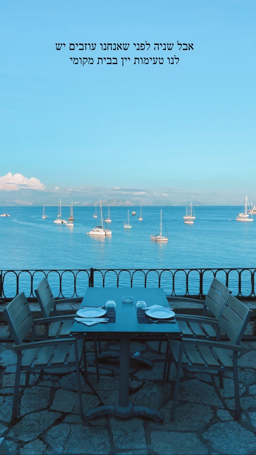 Wine tasting stop with sea view in Corfu