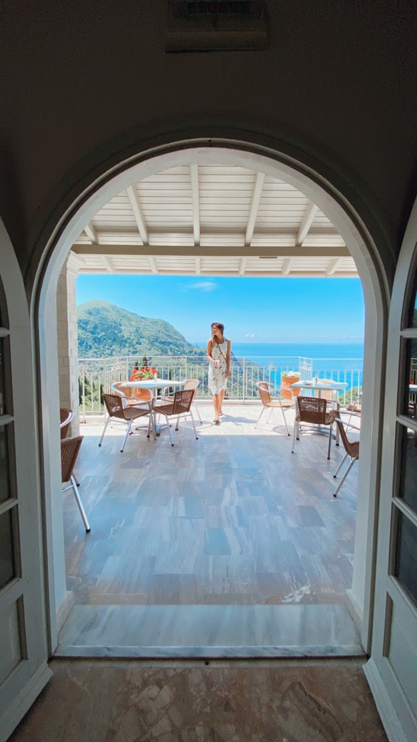 Sea-view terrace on Corfu's west coast