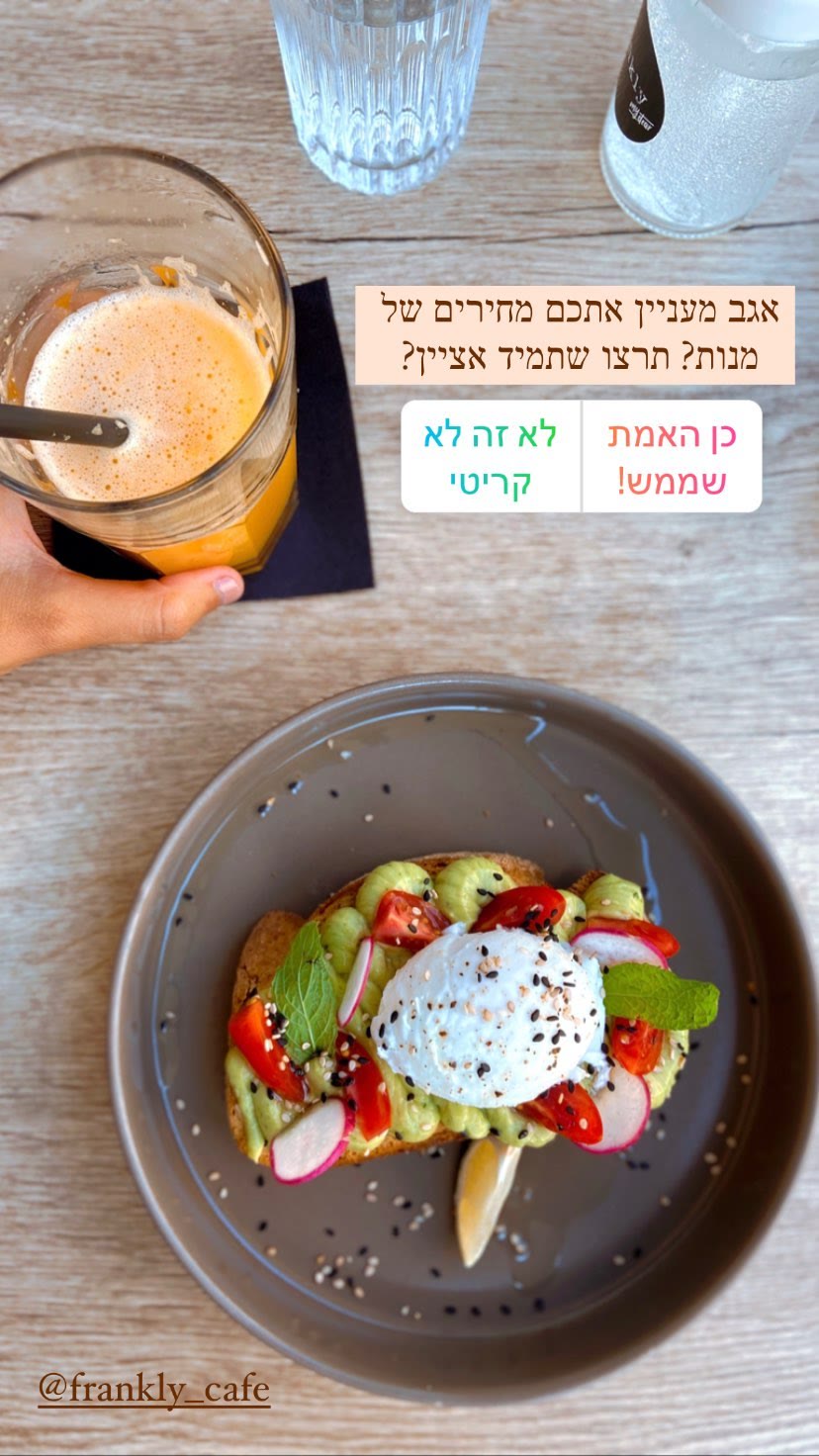 Frankly Cafe – avocado toast in Crete