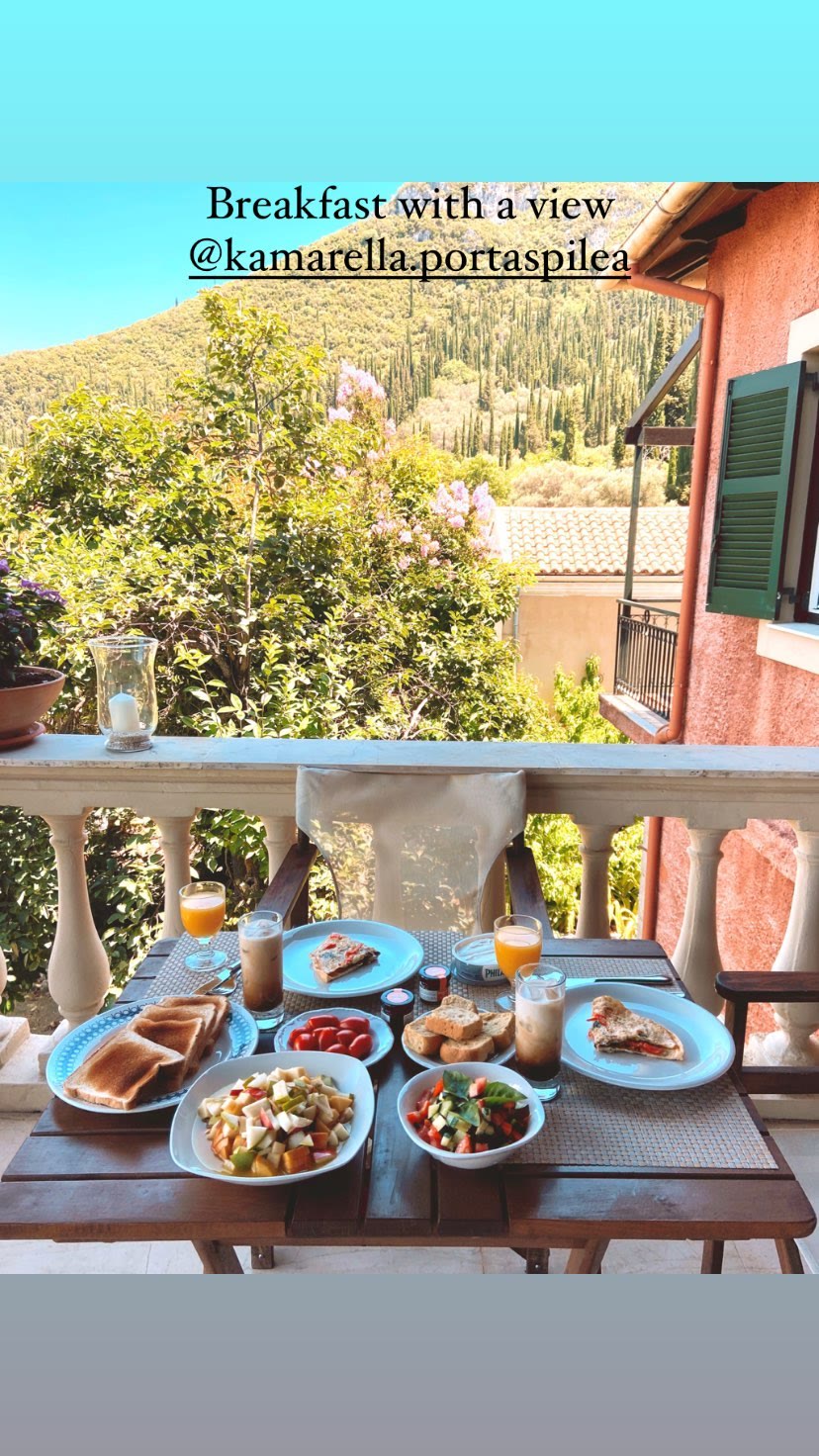 Breakfast with a view at Kamarella, Corfu