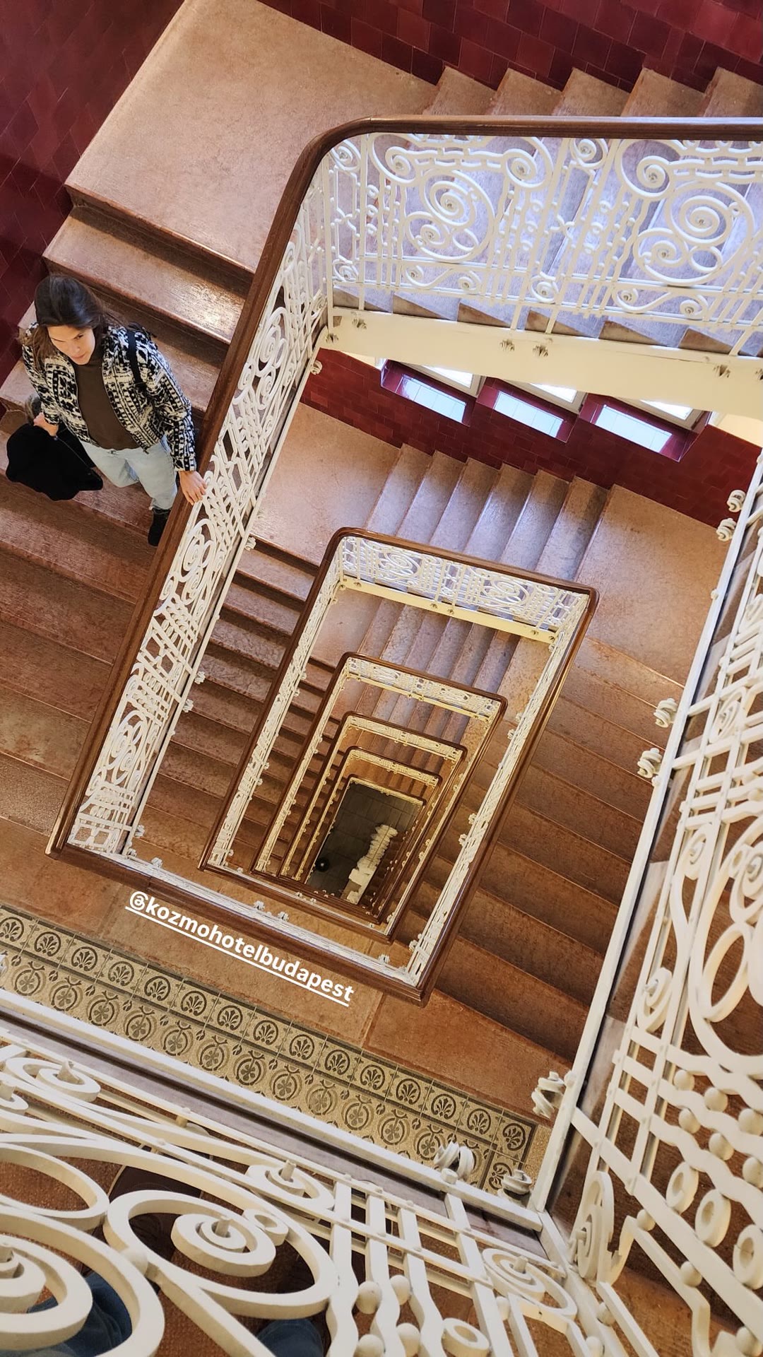 Kozmo Hotel Budapest's art nouveau staircase