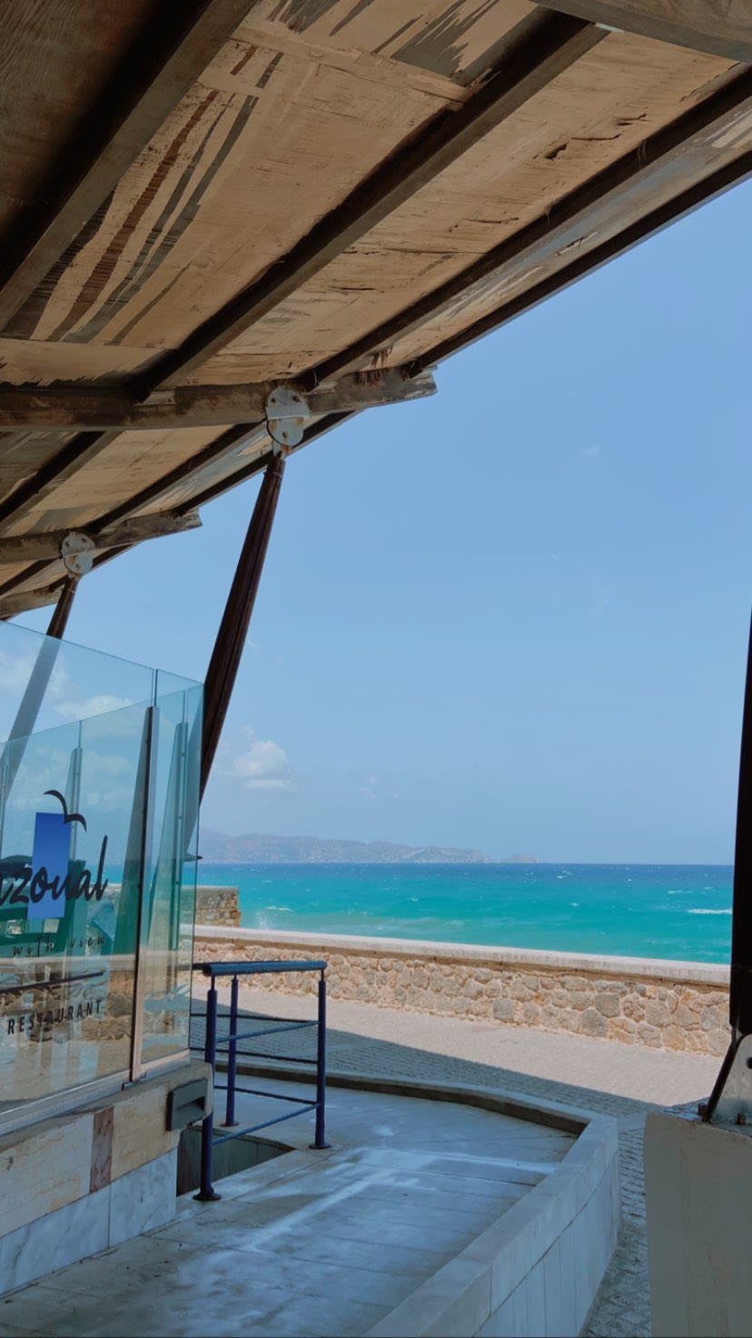 Seaside restaurant view in Heraklion, Crete