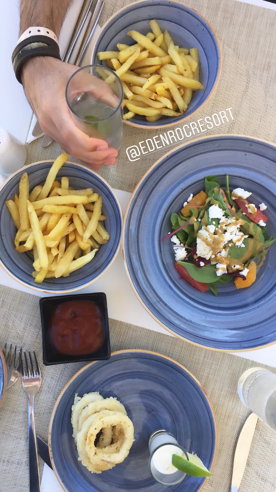 Lunch at Eden Roc Resort, Rhodes