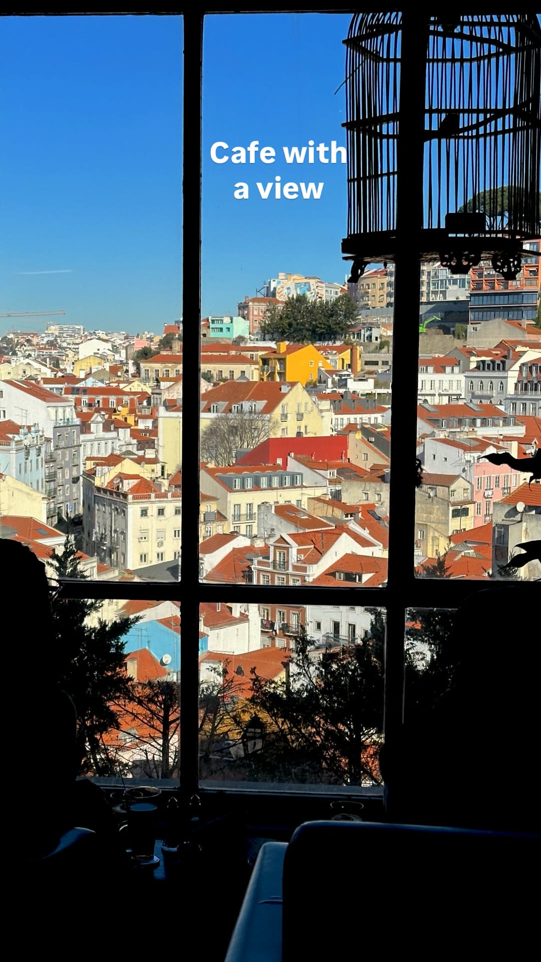 Cafe with a view over Lisbon's rooftops