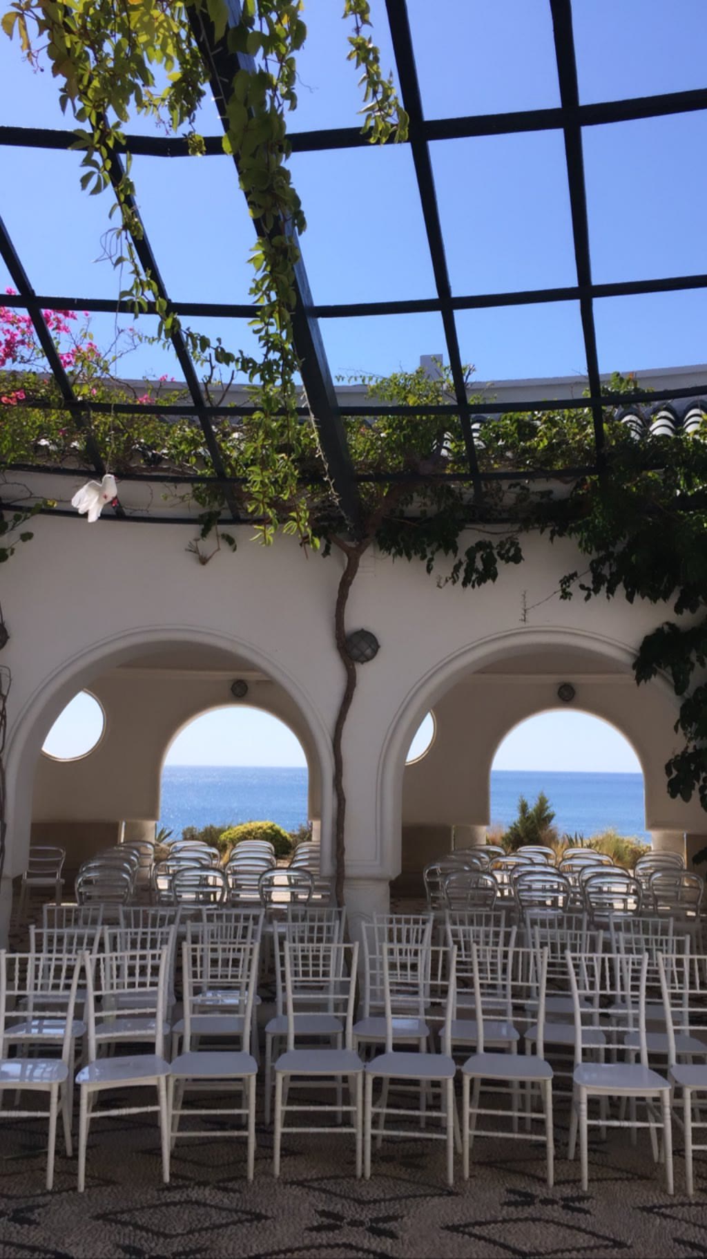Seaside wedding terrace in Rhodes