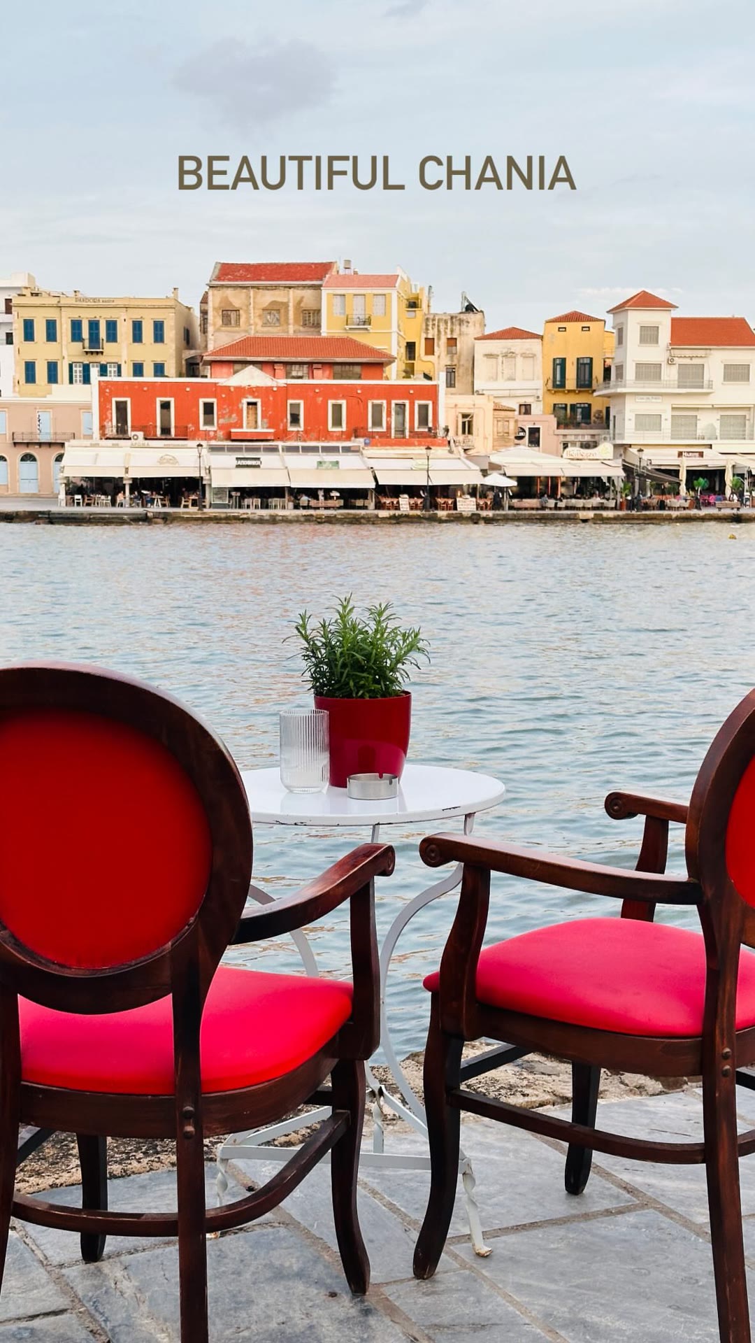 Chania Venetian Harbour waterfront view