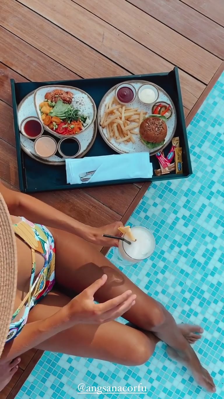 Poolside lunch at Angsana Corfu Resort & Spa