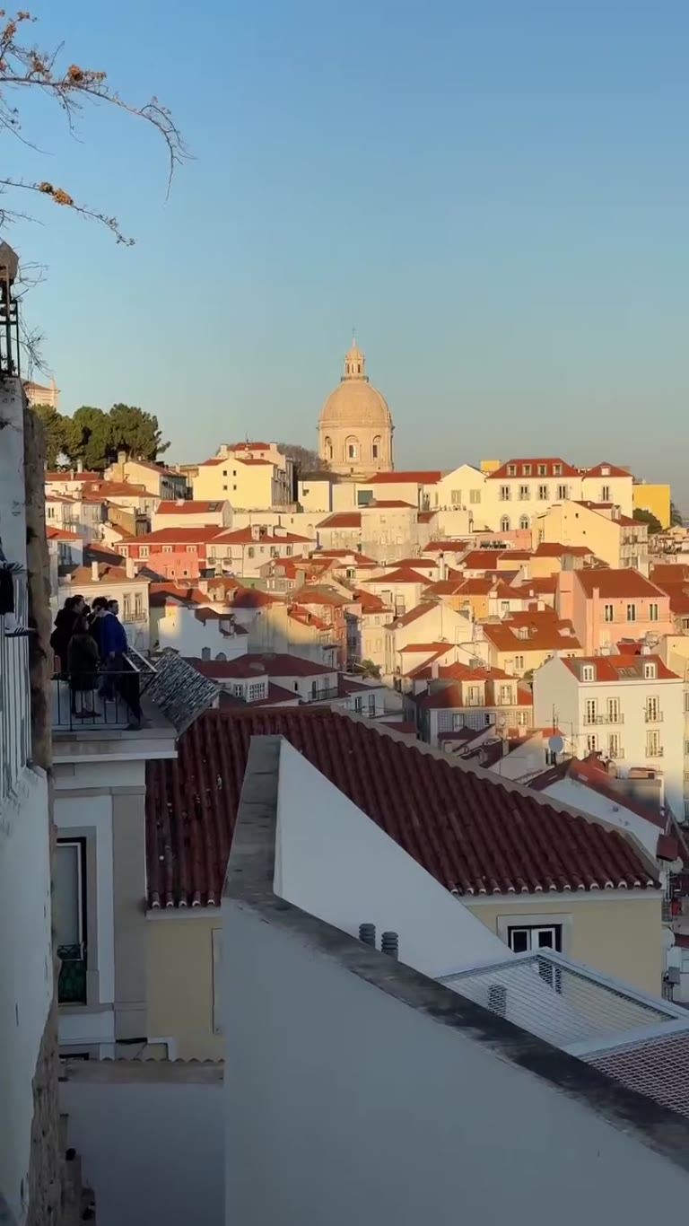 Alfama rooftops at golden hour, Lisbon