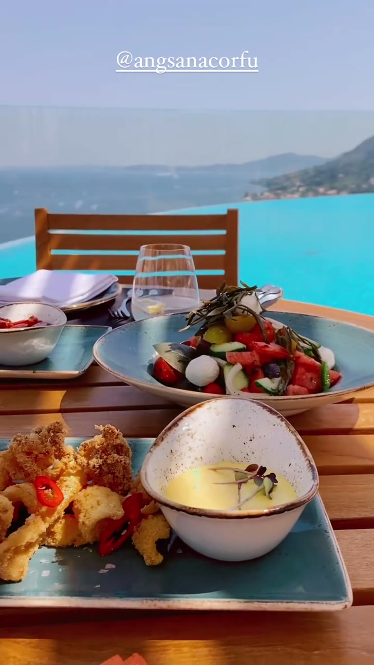 Poolside lunch at Angsana Corfu Resort & Spa