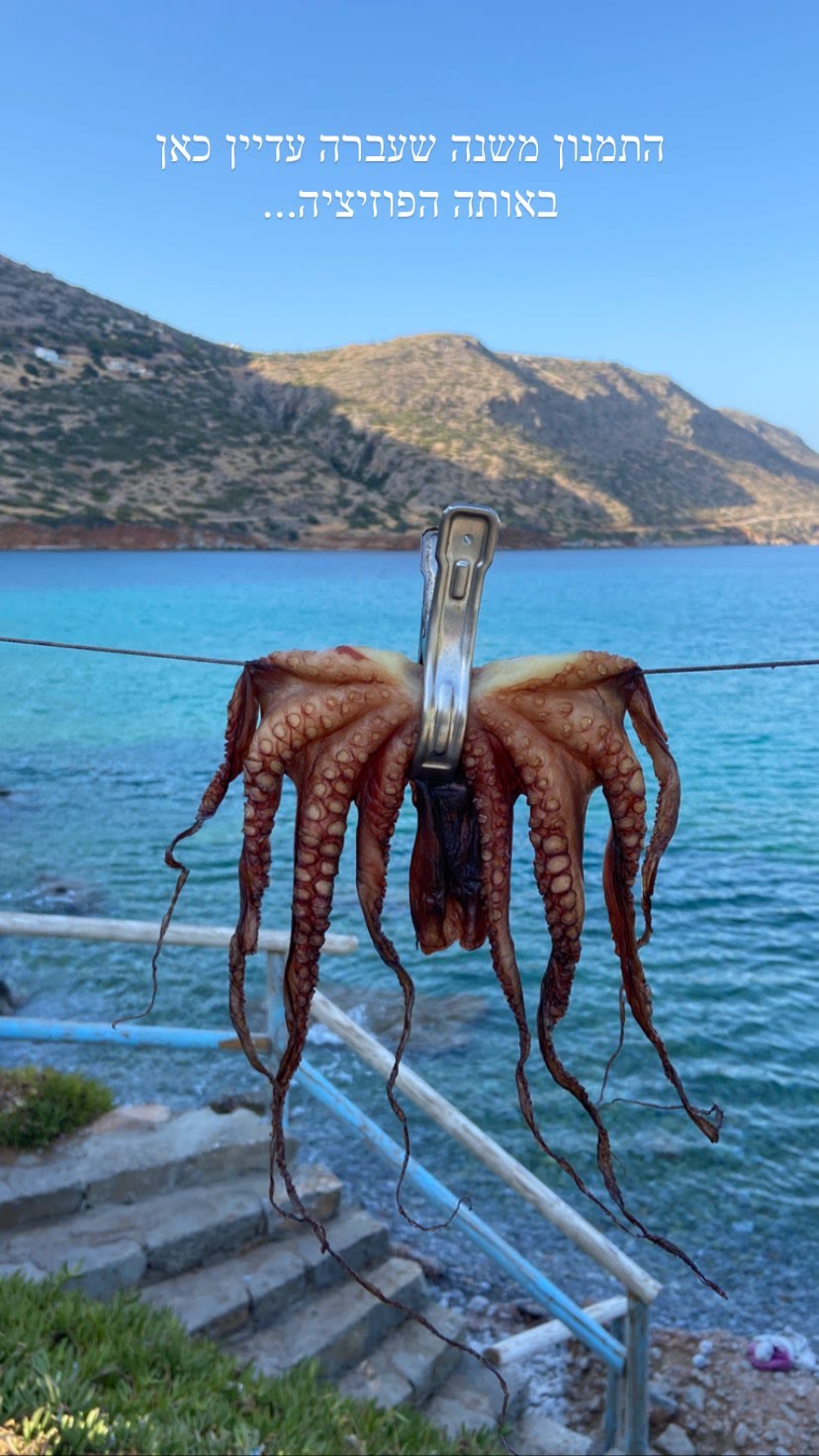 The drying octopus still hanging in Crete