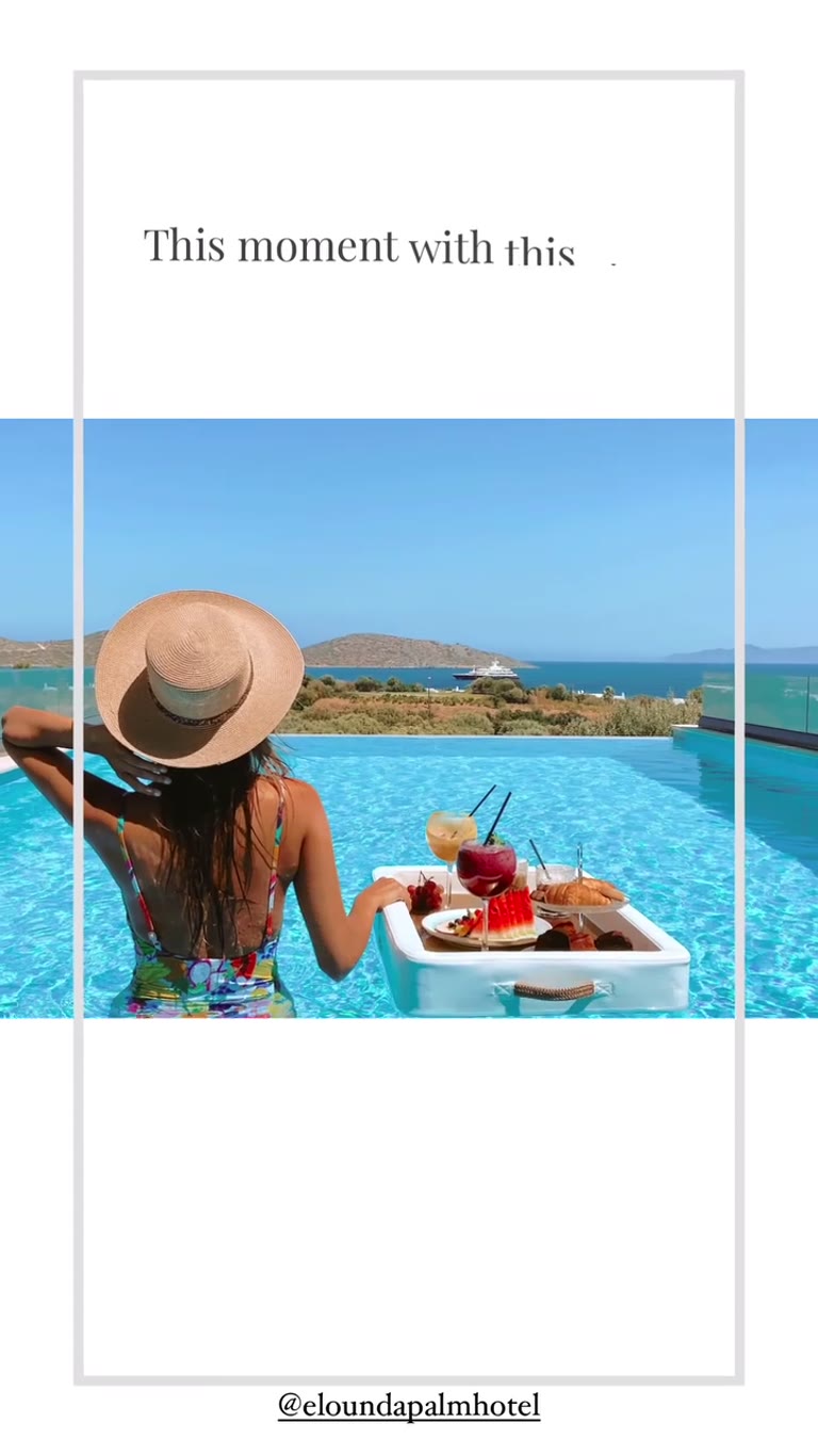 Floating breakfast at Elounda Palm Hotel, Crete