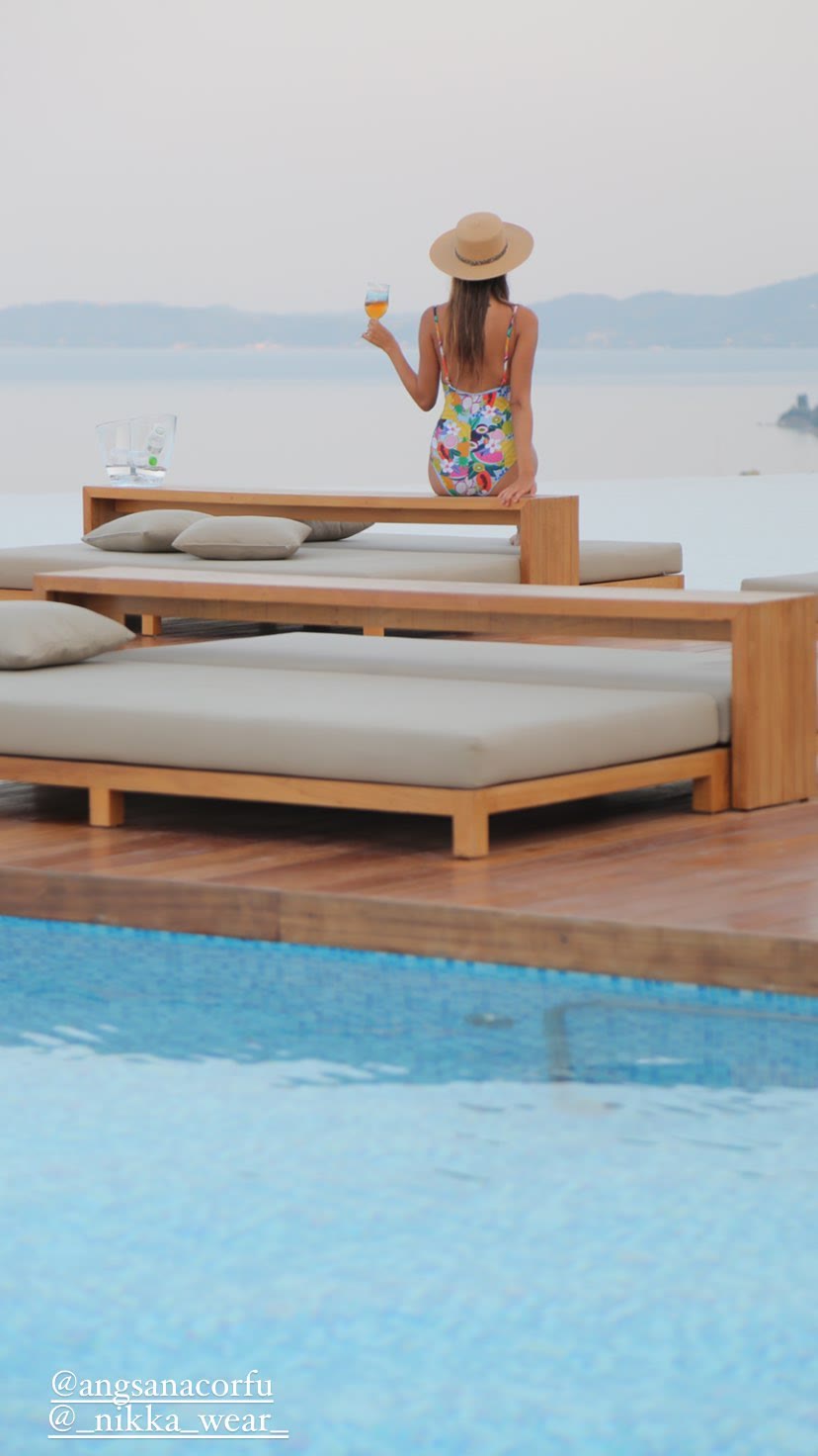 Angsana Corfu infinity pool at sunset