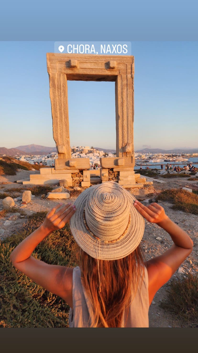 Portara at sunset in Chora, Naxos