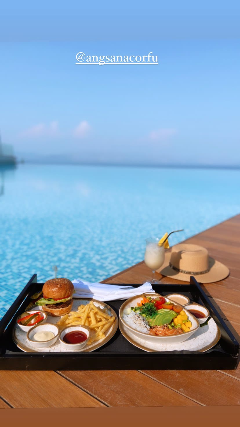 Poolside lunch at Angsana Corfu Resort & Spa