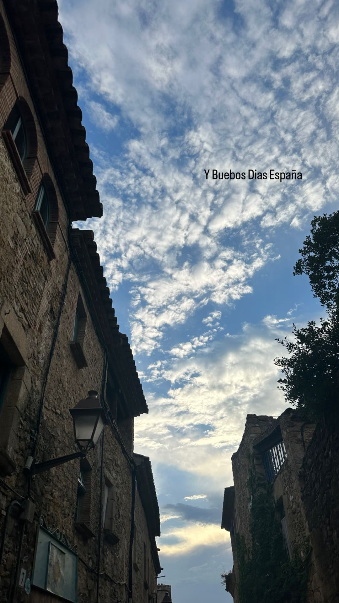 Morning sky in a Spanish stone village