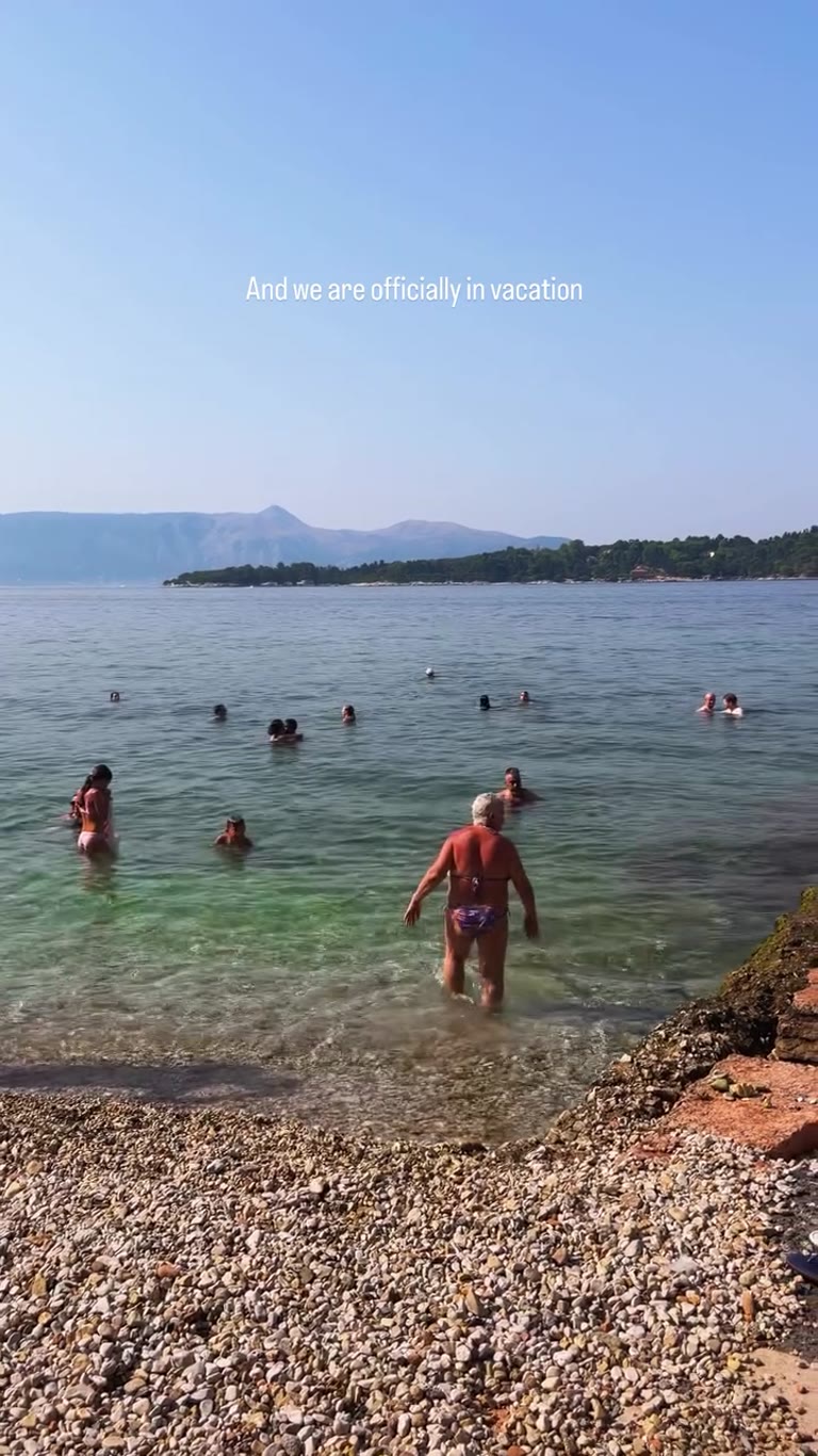 Pebble beach swim in Corfu