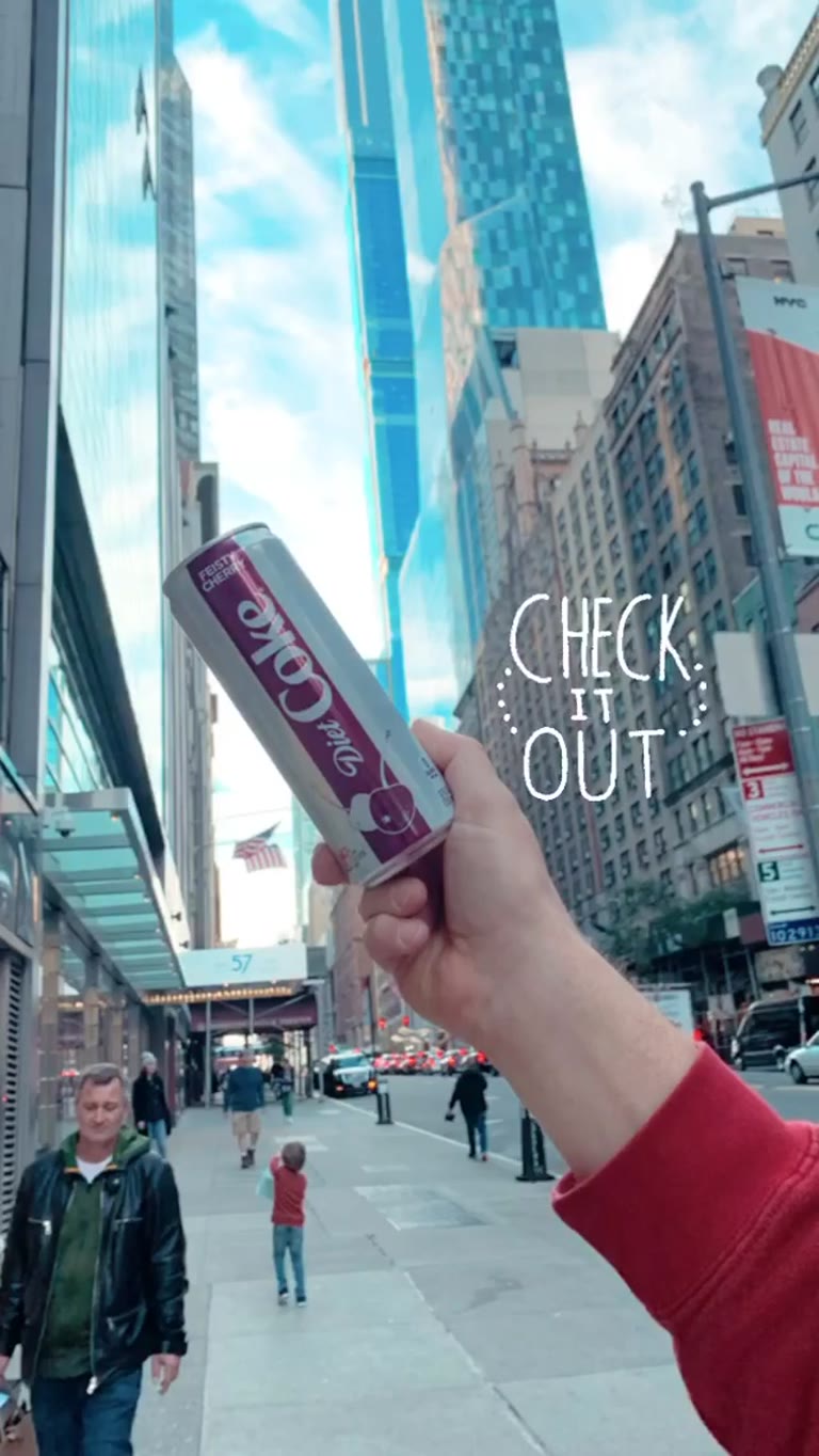 Feisty Cherry Diet Coke on a Midtown NYC street
