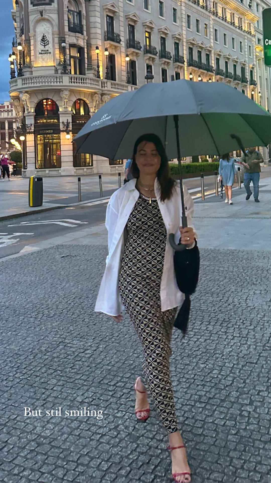 Rainy evening outside Four Seasons Madrid